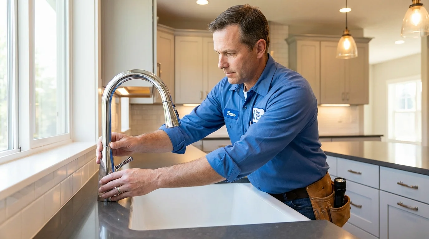 Kitchen faucet installation by Johns Plumbing LLC in Bourbon
